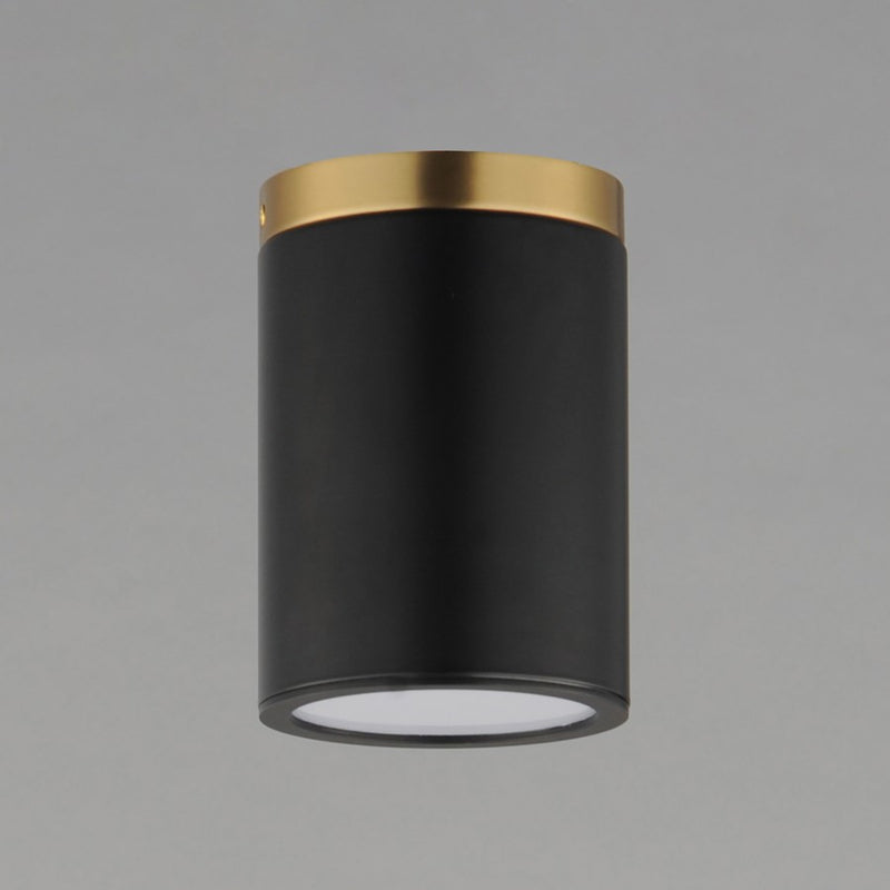 Maxim Lighting Dapper 1 Light Semi-Flush Mount, Black/Brass/White