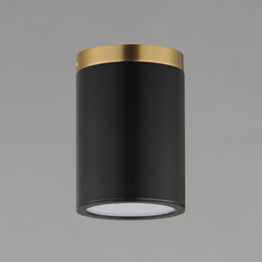 Maxim Lighting Dapper 1 Light Semi-Flush Mount, Black/Brass/White