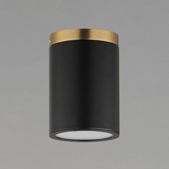 Maxim Lighting Dapper 1 Light Semi-Flush Mount, Black/Brass/White