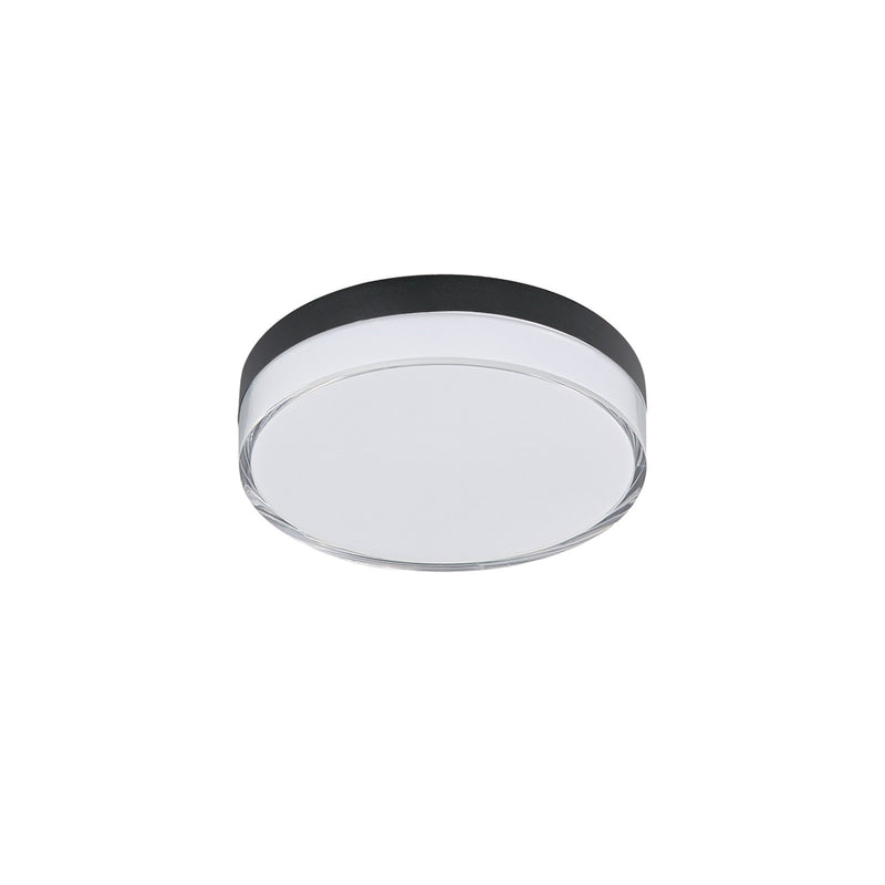 Maxim Lighting Edge 5in 1-Light LED Flush Mount | Modern Black and Clear Acrylic | Hallway & Bathroom Ceiling Light | Model 59760CLFTBK