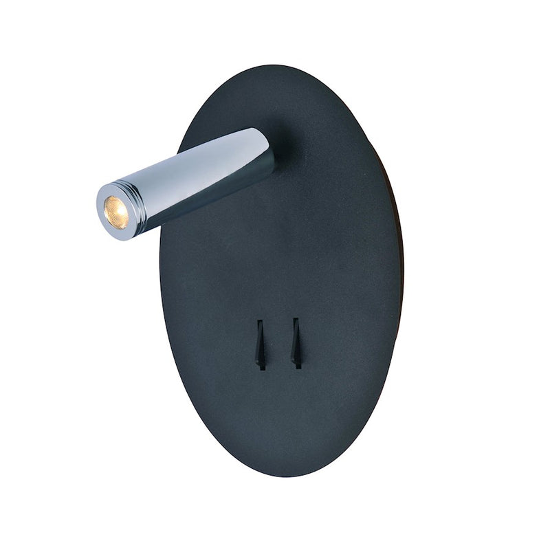 Maxim Lighting Hotel LED 2-Light Wall Sconce, Black/Polished Chrome