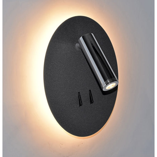 Maxim Lighting Hotel LED 2-Light Wall Sconce, Black/Polished Chrome
