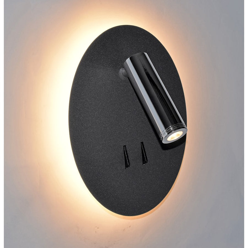 Maxim Lighting Hotel LED 2-Light Wall Sconce, Black/Polished Chrome