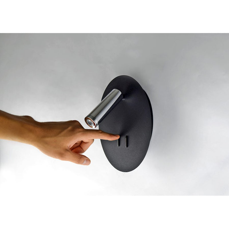 Maxim Lighting Hotel LED 2-Light Wall Sconce, Black/Polished Chrome