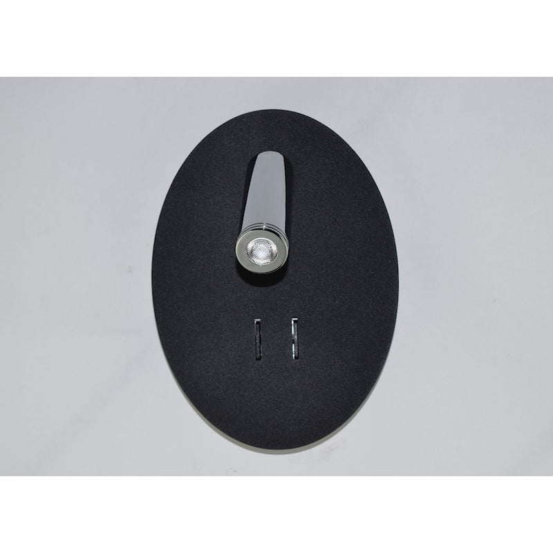 Maxim Lighting Hotel LED 2-Light Wall Sconce, Black/Polished Chrome