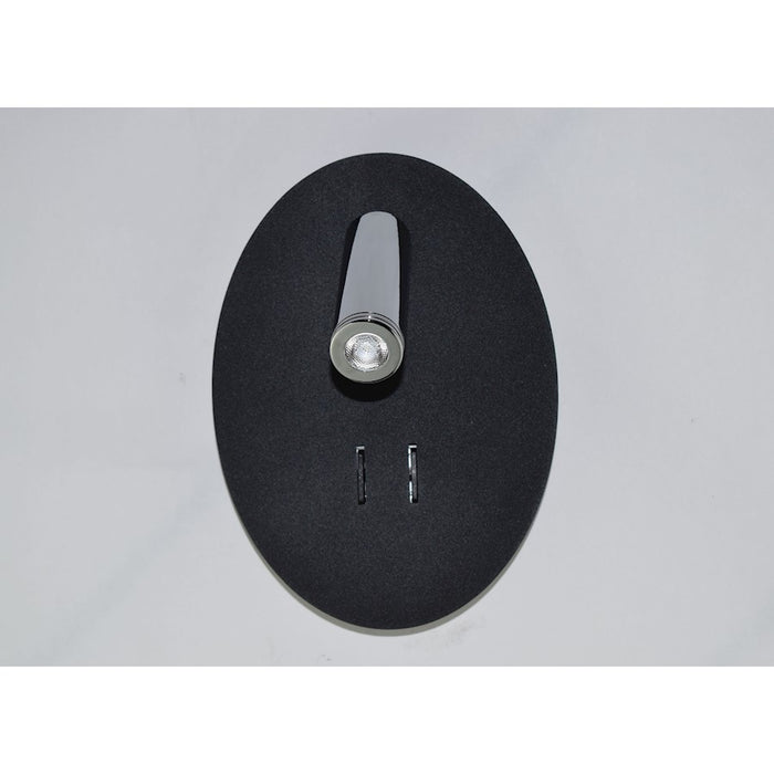 Maxim Lighting Hotel LED 2-Light Wall Sconce, Black/Polished Chrome