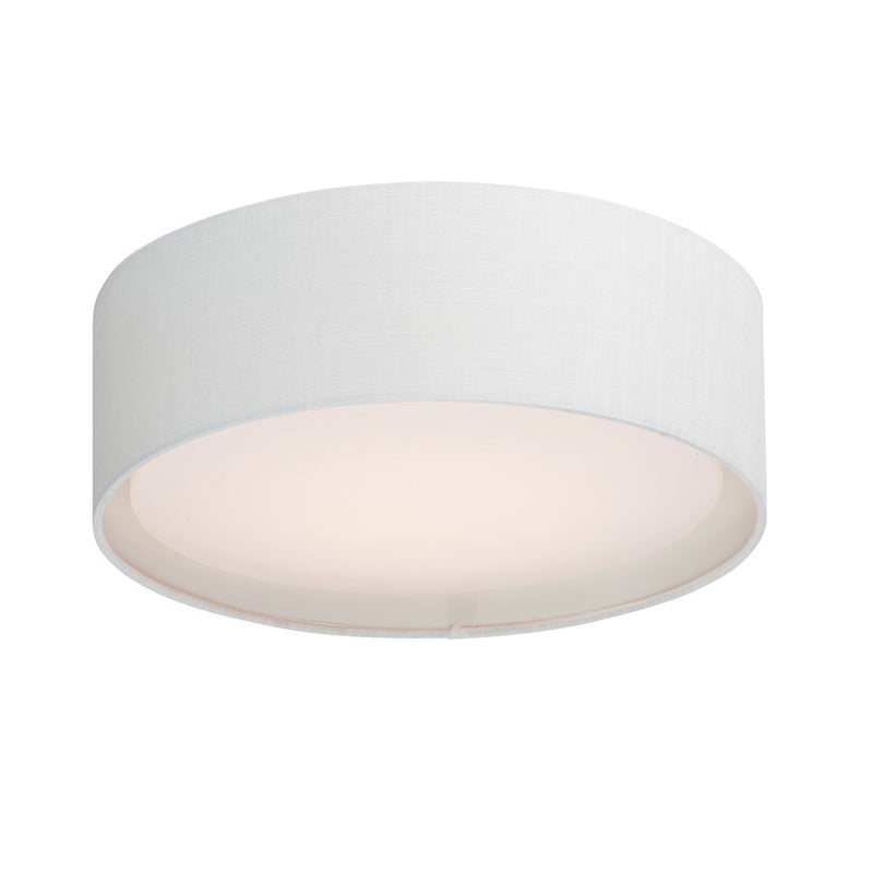Maxim Lighting Prime 1 Light Flush Mount, White Linen