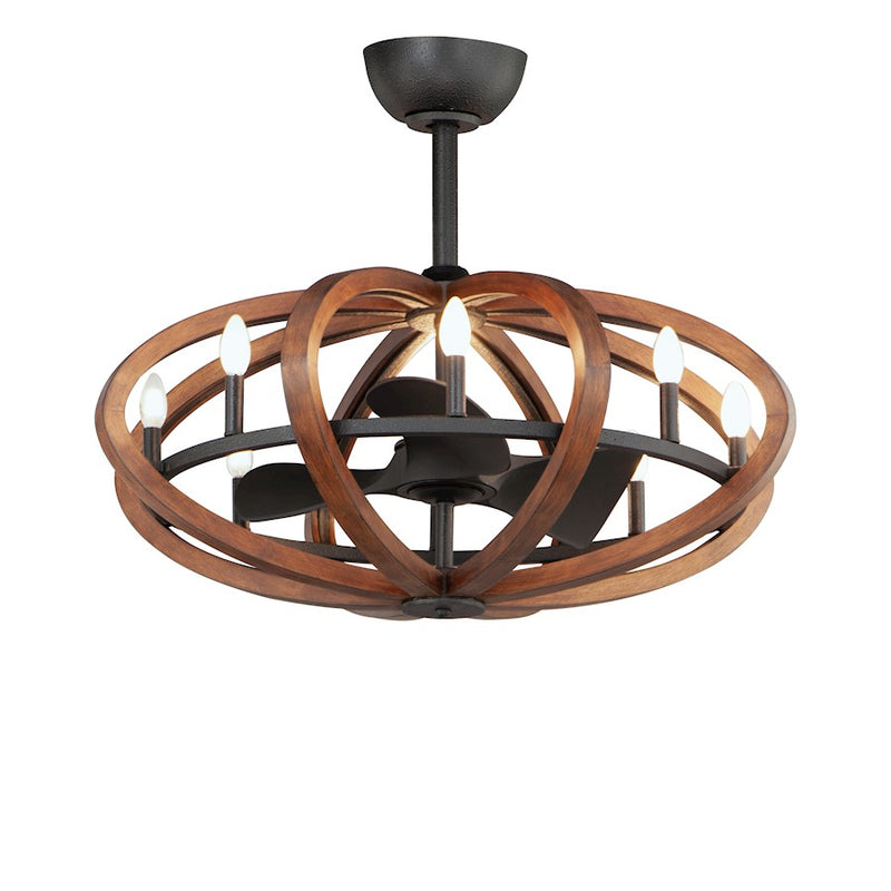 Maxim Lighting Bodega Bay 8-Lt WiFi LED Fandelight, Pecan/Anthracite