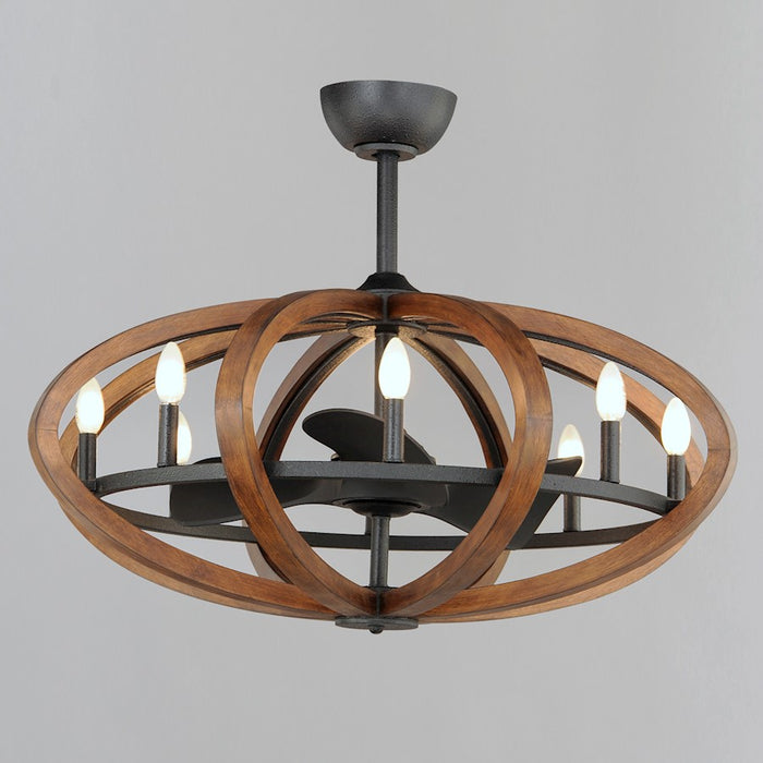 Maxim Lighting Bodega Bay 8-Lt WiFi LED Fandelight, Pecan/Anthracite