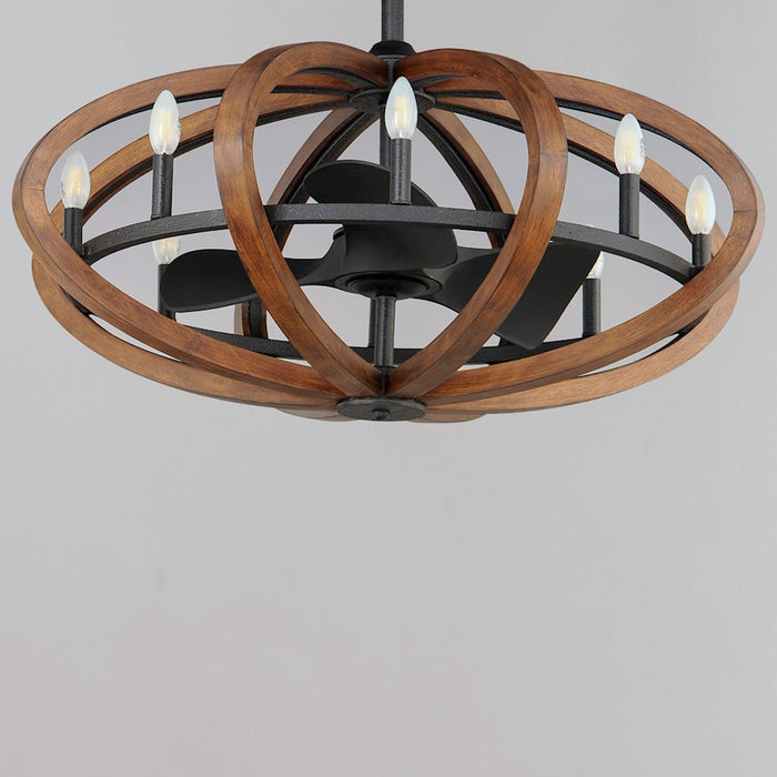 Maxim Lighting Bodega Bay 8-Lt WiFi LED Fandelight, Pecan/Anthracite