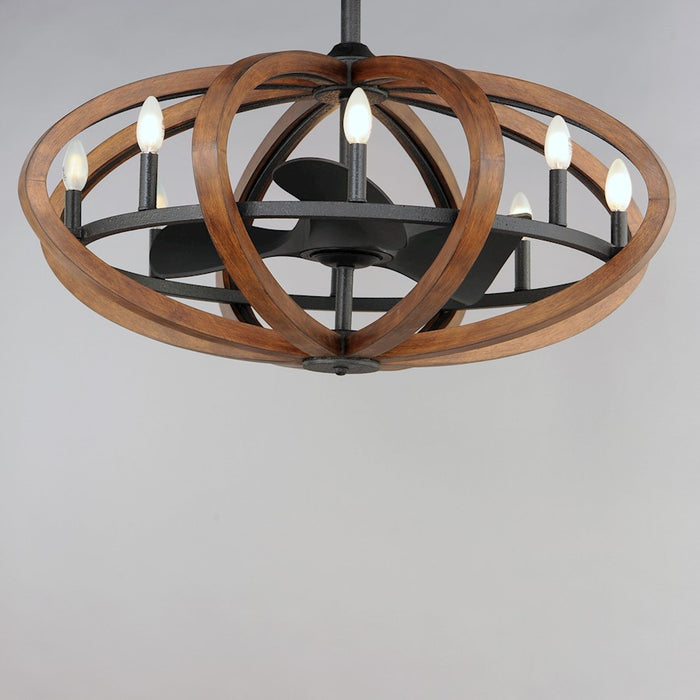 Maxim Lighting Bodega Bay 8-Lt WiFi LED Fandelight, Pecan/Anthracite