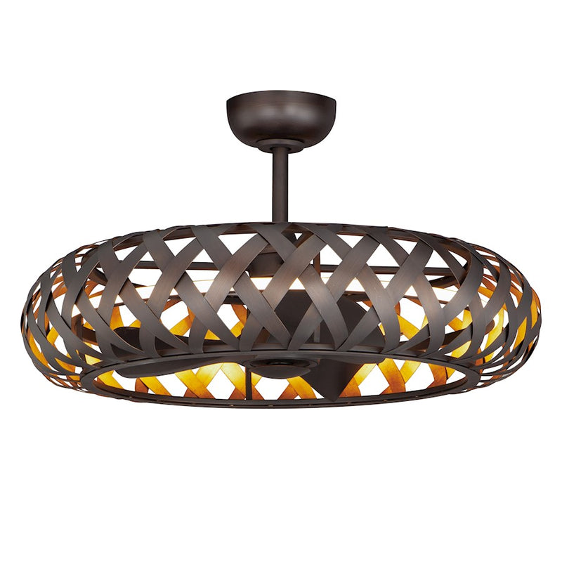 Maxim Lighting Weave WiFi LED Fandelight, Bronze Gilt/Gold