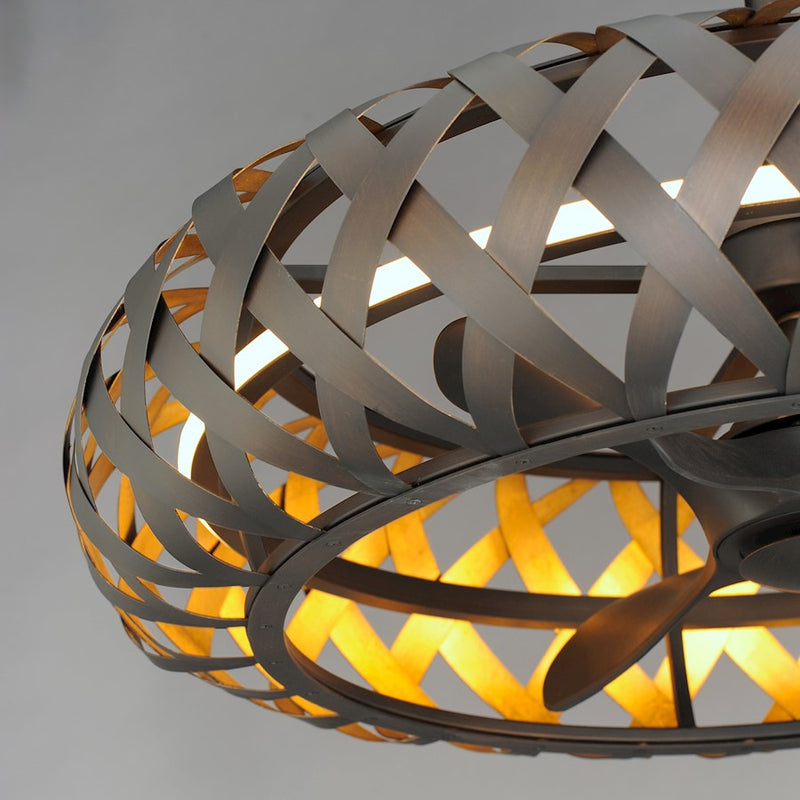 Maxim Lighting Weave WiFi LED Fandelight, Bronze Gilt/Gold