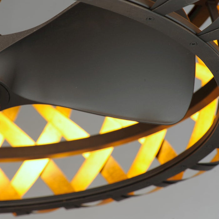 Maxim Lighting Weave WiFi LED Fandelight, Bronze Gilt/Gold