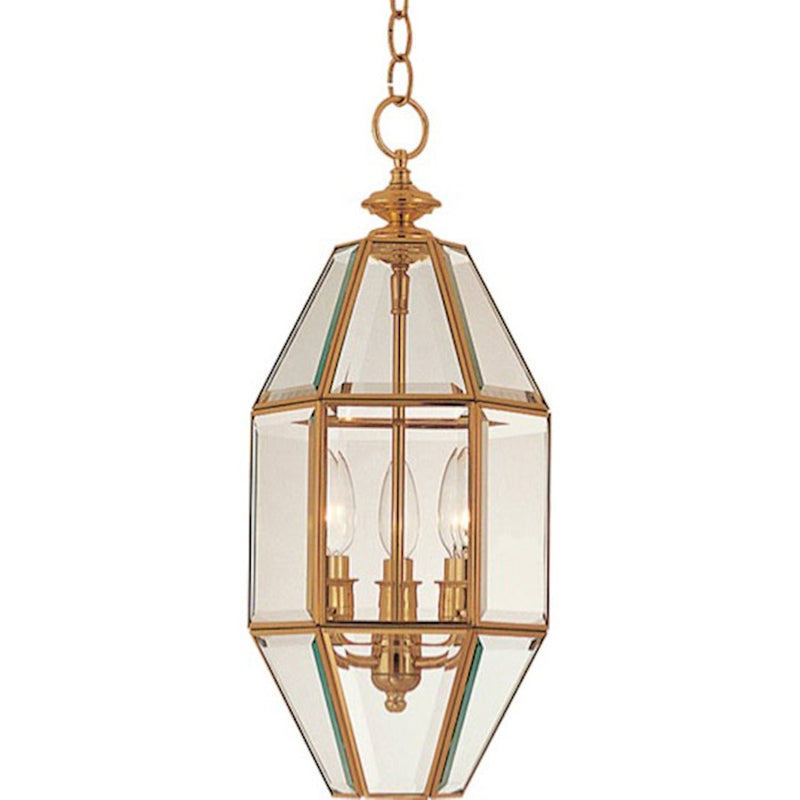 Maxim Bound Glass 3-Light Entry Foyer Pendant Polished Brass-61501CLPB