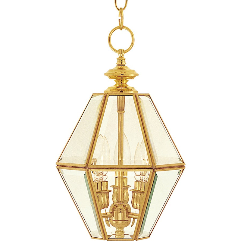 Maxim Bound Glass 3-Light Entry Foyer Pendant Polished Brass -6151CLPB