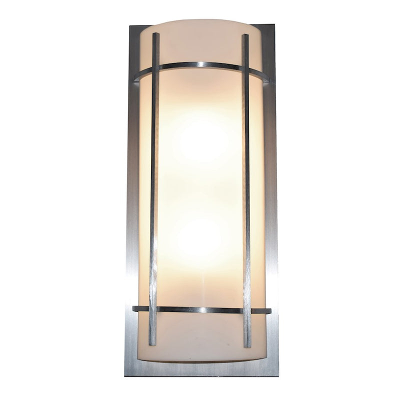 Maxim Lighting Luna LED E26 2 Light Outdoor Wall Mount, Brush Metal