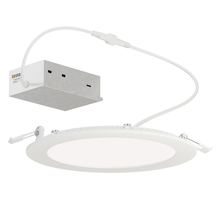Maxim Lighting Slim 1 Light 7" Flush Mount/5CCT, White/White - 67707WTWT