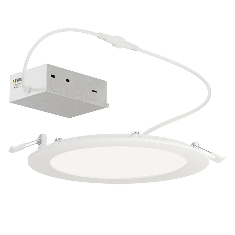 Maxim Lighting Slim 1 Light 7" Flush Mount/5CCT, White/White
