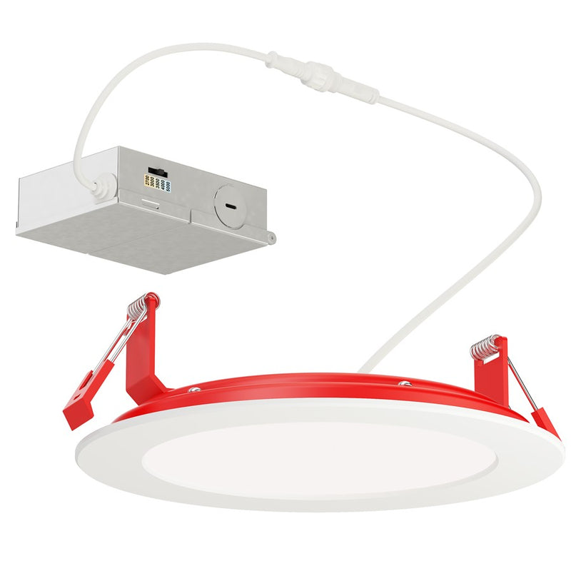 Maxim Lighting Slim Fire 1 Light 7" Flush Mount/5CCT, White/White - 67716WTWT