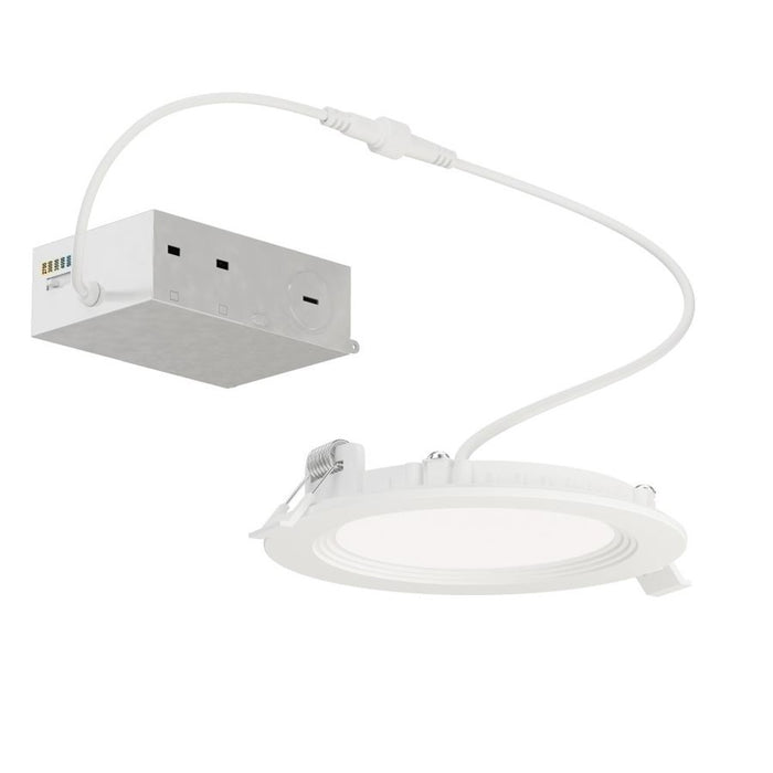 Maxim Lighting Slim Baffle 1 Light 5" Flush Mount/5CCT, White/White - 67725WTWT