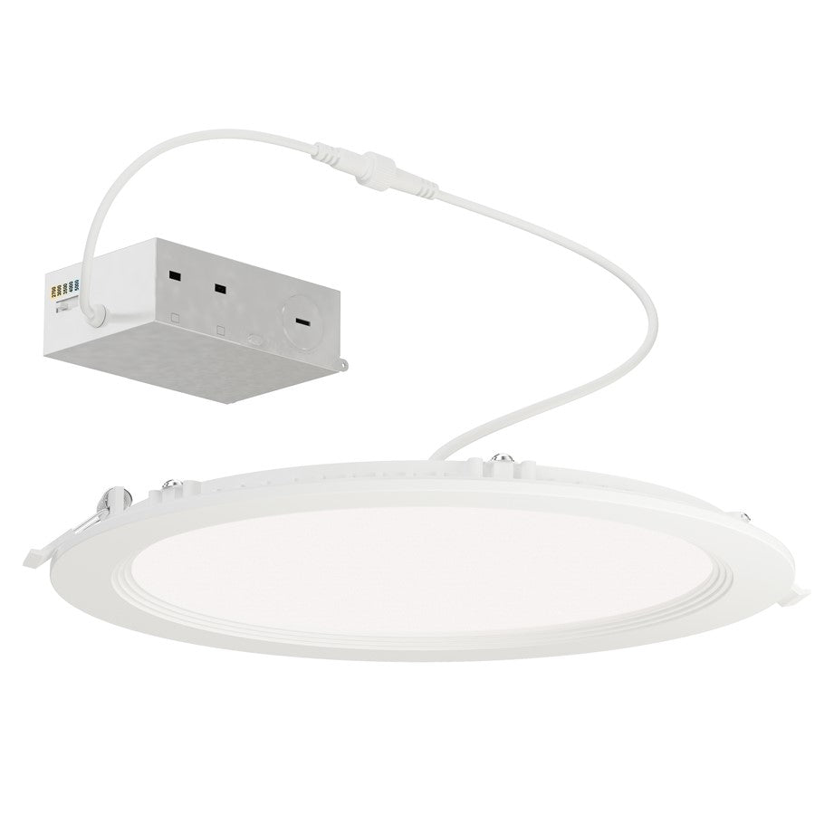 Maxim Lighting Slim Baffle 1 Light 9" Flush Mount/5CCT, White/White - 67729WTWT