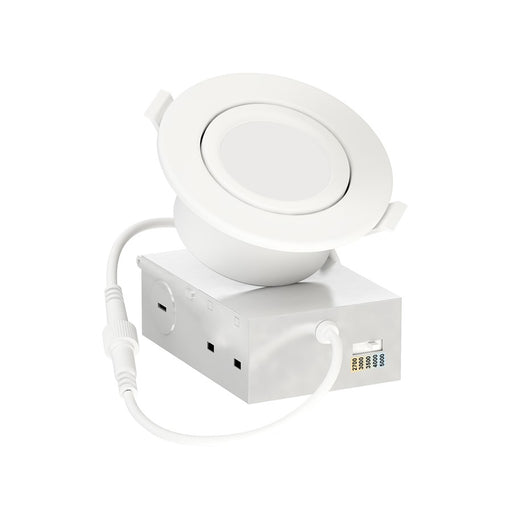 Maxim Lighting Slim Gimbal 1 Light 4" Flush Mount/5CCT, White/White