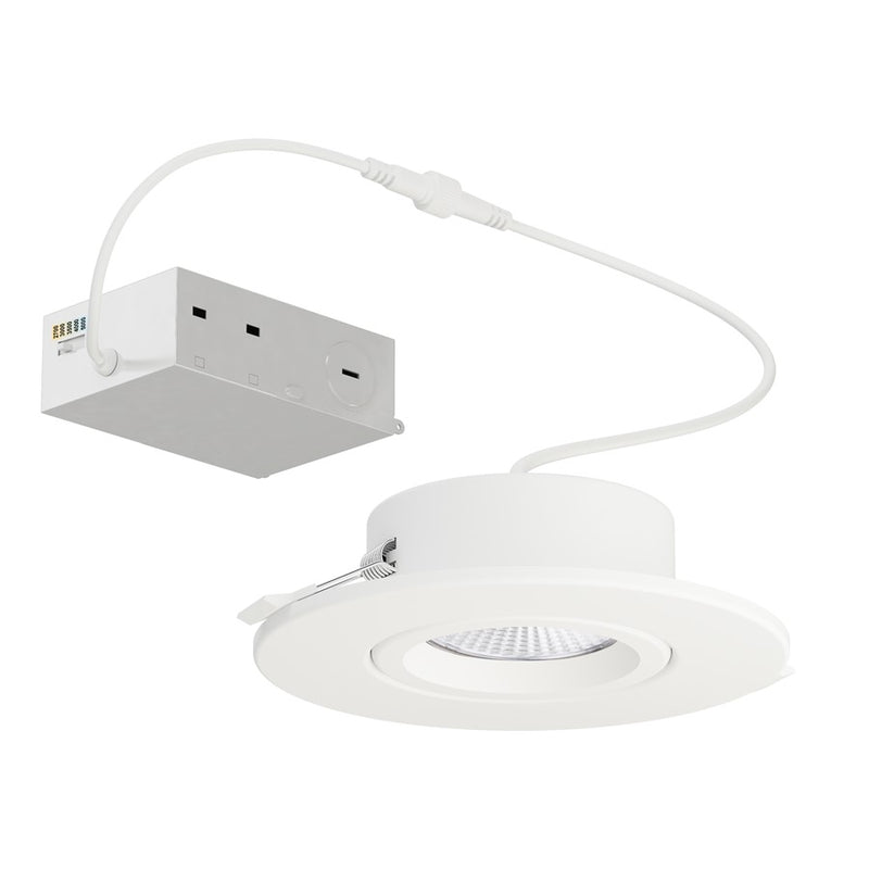 Maxim Lighting Slim Gimbal 1 Light 5" Flush Mount/5CCT, White/White - 67757WTWT