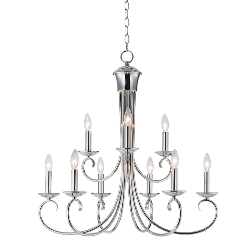 Maxim Lighting Loft-Multi-Tier Chandelier, Polished Nickel