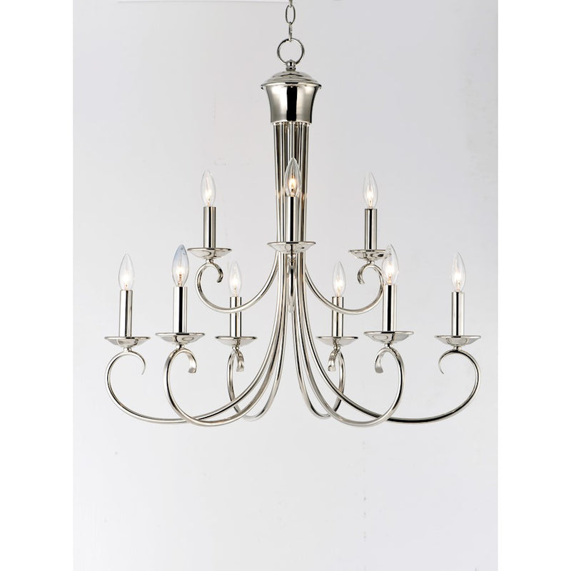 Maxim Lighting Loft-Multi-Tier Chandelier, Polished Nickel