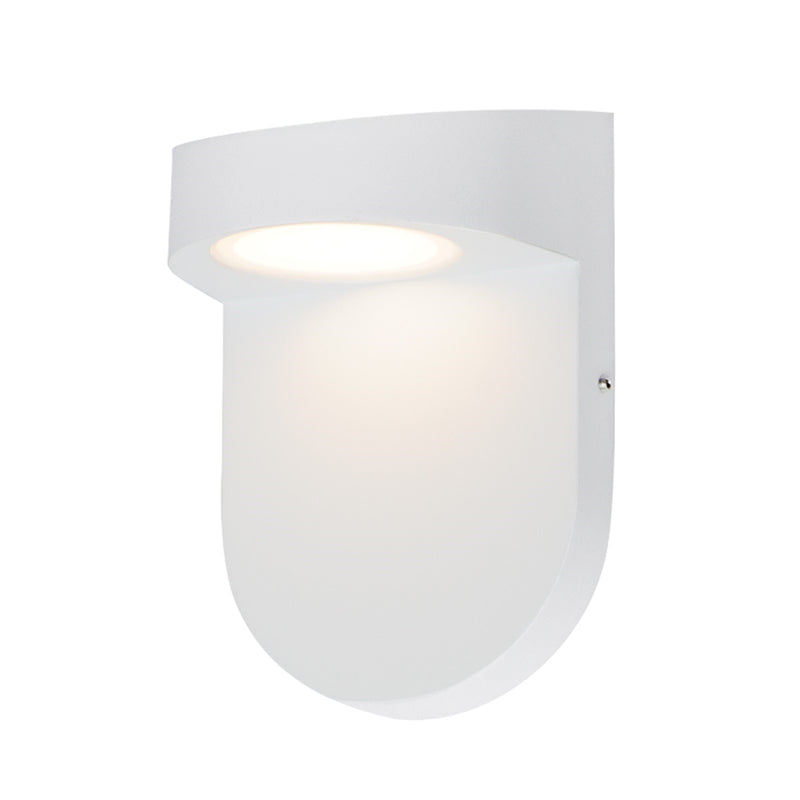 Maxim Lighting Ledge 7in 1-Light Outdoor ADA Wall Sconce | Modern White Aluminum and Glass | Entryway & Patio | 4.75 x 7 in | Model 86196WT
