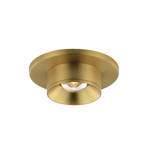 Maxim Lighting Caldera 3in 1-Light LED Flush Mount | Modern Natural Aged Brass and Glass | Hallway & Closet Ceiling Light | Model 86210NAB