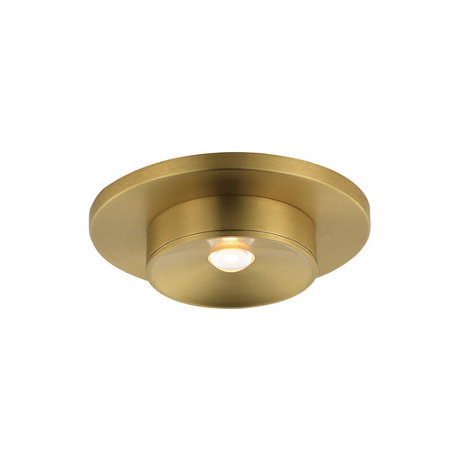 Maxim Lighting Caldera Narrow Optic 5in 1-Light LED Flush Mount | Modern Natural Aged Brass and Glass | Hallway & Bathroom Ceiling | Model 86211NAB
