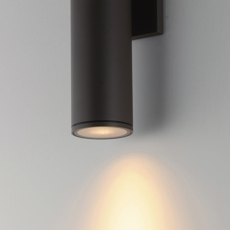 Maxim Lighting Caldera 15in 2-Light Outdoor Wall Sconce | Modern Architectural Bronze and Glass | Patio & Entryway | 3.25 x 4 x 15 in | Model 86223ABZ