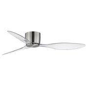 Maxim Lighting Aeris 52in 3-Blade Hugger Ceiling Fan | Modern Satin Nickel Steel | Bedroom & Living Room | 52 x 52 x 7 in | Model 88313SN