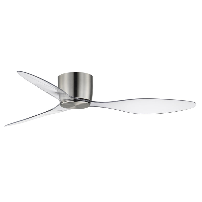 Maxim Lighting Aeris 52in 3-Blade Hugger Ceiling Fan | Modern Satin Nickel Steel | Bedroom & Living Room | 52 x 52 x 7 in | Model 88313SN