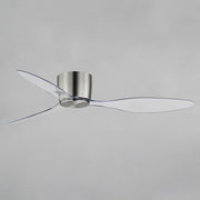 Maxim Lighting Aeris 52in 3-Blade Hugger Ceiling Fan | Modern Satin Nickel Steel | Bedroom & Living Room | 52 x 52 x 7 in | Model 88313SN