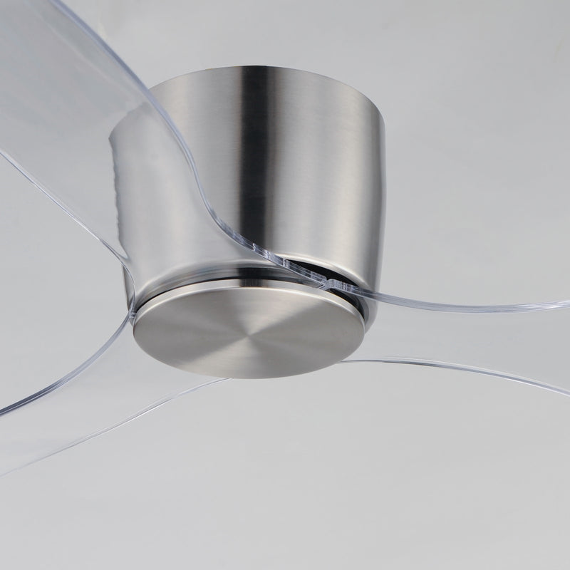 Maxim Lighting Aeris 52in 3-Blade Hugger Ceiling Fan | Modern Satin Nickel Steel | Bedroom & Living Room | 52 x 52 x 7 in | Model 88313SN