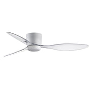 Maxim Lighting Aeris 52in 3-Blade Hugger Ceiling Fan with LED | Modern Matte White Steel | Bedroom & Living Room | 52 x 52 x 9 in | Model 88314WTMW