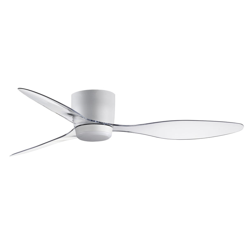 Maxim Lighting Aeris 52in 3-Blade Hugger Ceiling Fan with LED | Modern Matte White Steel | Bedroom & Living Room | 52 x 52 x 9 in | Model 88314WTMW