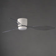 Maxim Lighting Aeris 52in 3-Blade Hugger Ceiling Fan with LED | Modern Matte White Steel | Bedroom & Living Room | 52 x 52 x 9 in | Model 88314WTMW