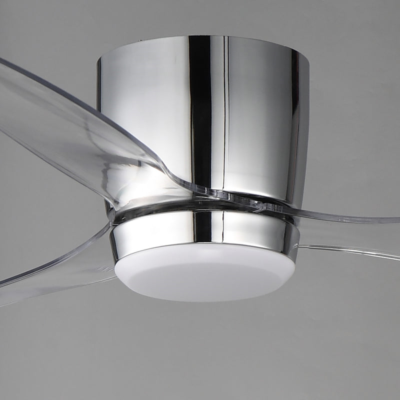 Maxim Lighting Aeris 52in 3-Blade Hugger Ceiling Fan | Modern Polished Chrome and Frosted Acrylic | Bedroom & Living Room | Model 88314WTPC