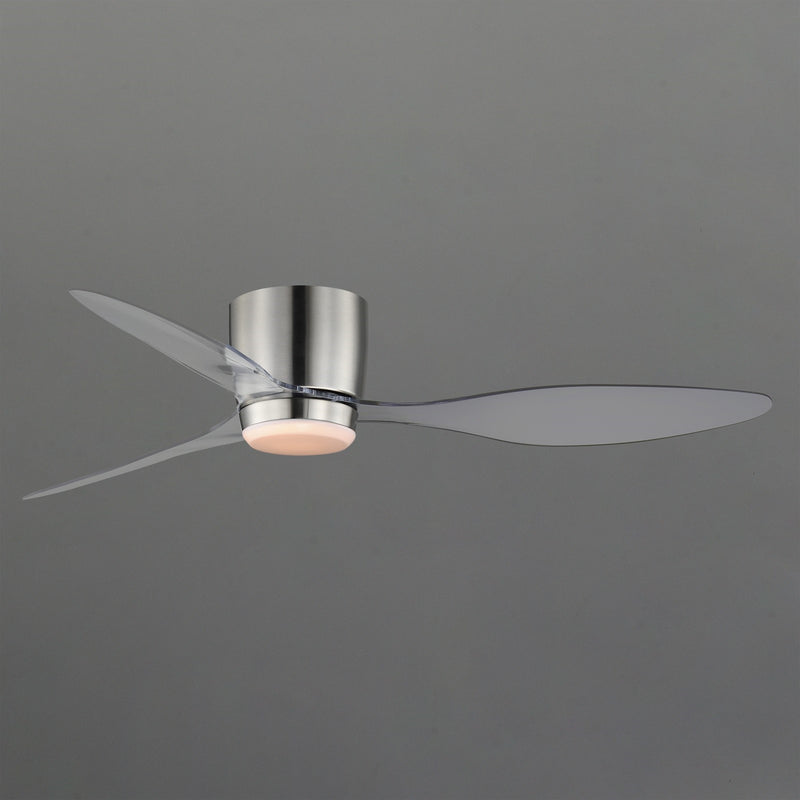 Maxim Lighting Aeris 52in 3-Blade Hugger Ceiling Fan | Modern Satin Nickel and Frosted Acrylic | Bedroom & Living Room | Model 88314WTSN