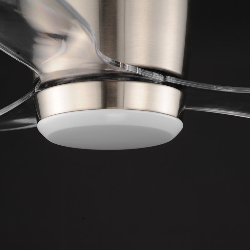 Maxim Lighting Aeris 52in 3-Blade Hugger Ceiling Fan | Modern Satin Nickel and Frosted Acrylic | Bedroom & Living Room | Model 88314WTSN
