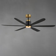 Maxim Lighting Petals 60in 6-Blade Ceiling Fan | Modern Black and Gold Steel | Bedroom & Living Room | 60 x 60 x 17 in, LED | Model 88326BKGLD