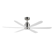 Maxim Lighting Petals 60in 6-Blade Ceiling Fan | Modern Satin Nickel and White ABS | Bedroom & Living Room | 60 x 60 x 17 in, LED | Model 88326SN