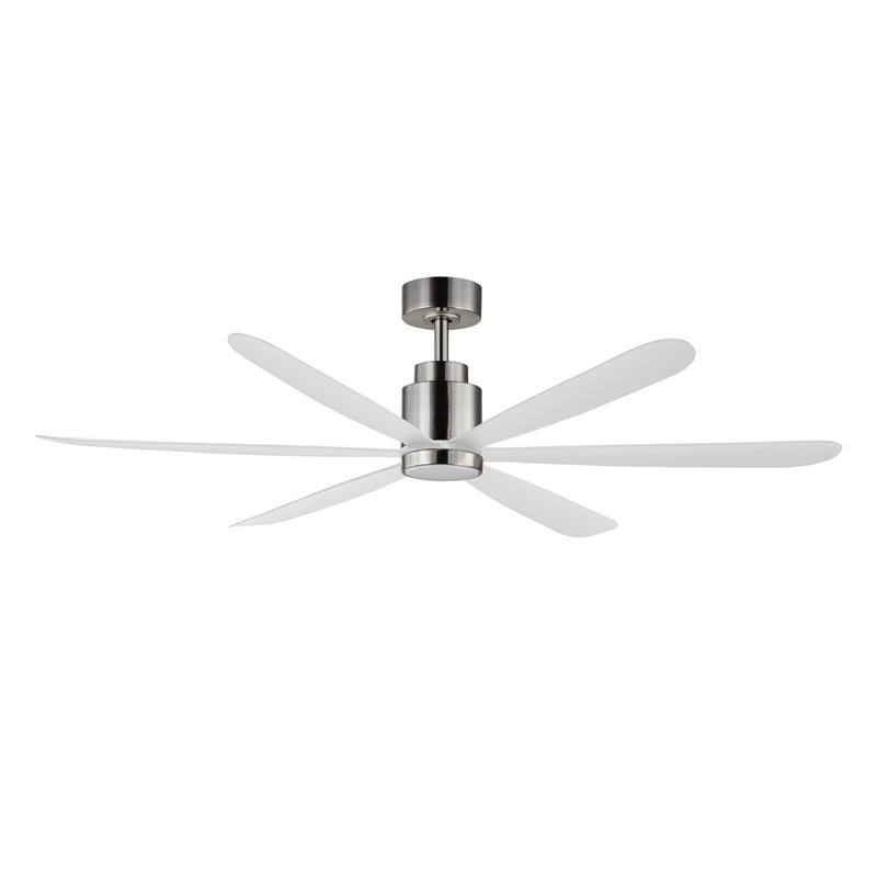 Maxim Lighting Petals 60in 6-Blade Ceiling Fan | Modern Satin Nickel and White ABS | Bedroom & Living Room | 60 x 60 x 17 in, LED | Model 88326SN