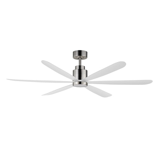 Maxim Lighting Petals 60in 6-Blade Ceiling Fan | Modern Satin Nickel and White ABS | Bedroom & Living Room | 60 x 60 x 17 in, LED | Model 88326SN