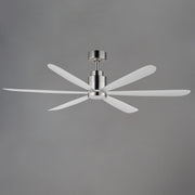 Maxim Lighting Petals 60in 6-Blade Ceiling Fan | Modern Satin Nickel and White ABS | Bedroom & Living Room | 60 x 60 x 17 in, LED | Model 88326SN