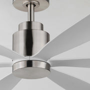 Maxim Lighting Petals 60in 6-Blade Ceiling Fan | Modern Satin Nickel and White ABS | Bedroom & Living Room | 60 x 60 x 17 in, LED | Model 88326SN